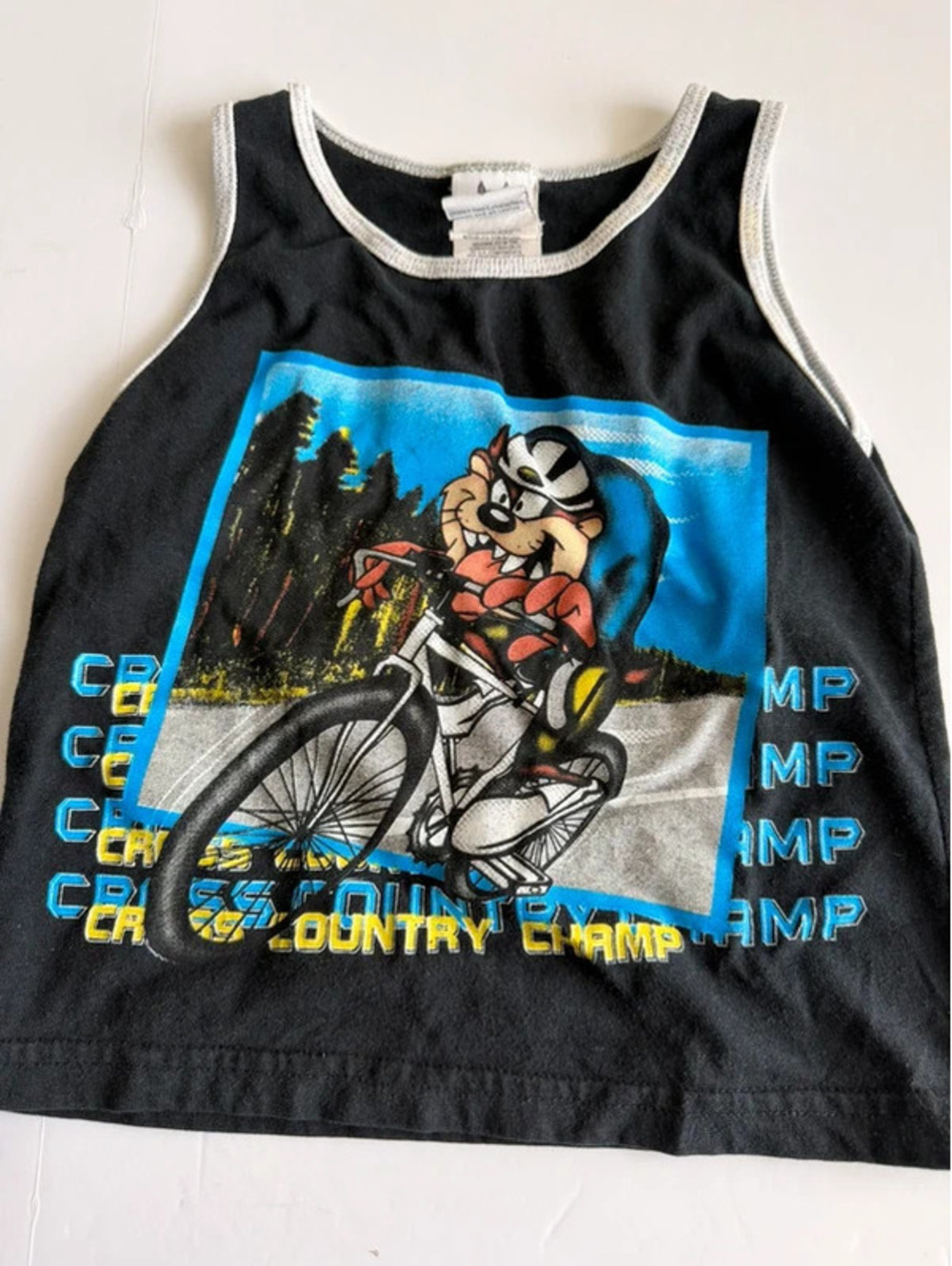 Vintage 1999 Looney Tunes Taz Cross Country Champ Tank Top Size M 5/6